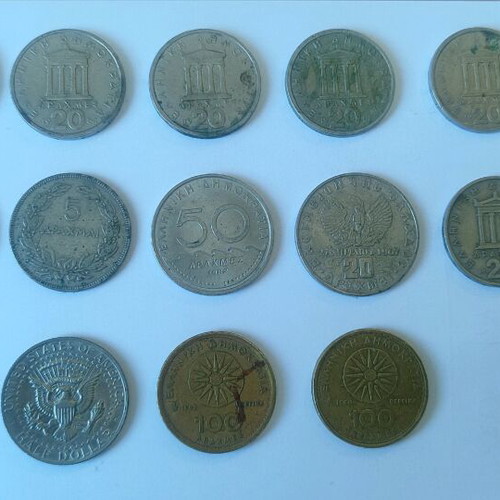Old coins used, pack of 55 from various countries