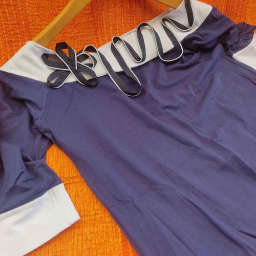 Navy women's blouse used, size Small, blue