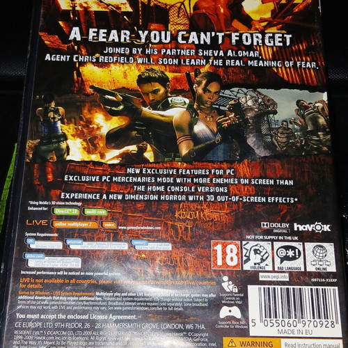 Resident Evil 5 PC used without manual