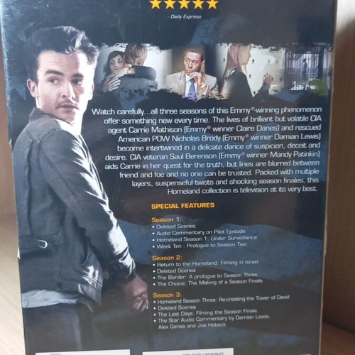 Homeland complete seasons 1-3 DVD with English subtitles