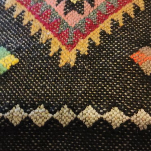Handwoven pillow used, handmade