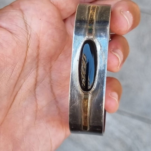 Vintage silver gold bracelet Silver 925 K14 used, unique piece