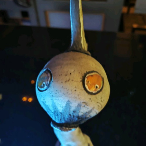 Alien fish decorative sculpture like new with base