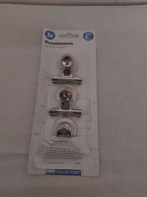 Memo clips with magnet, set of 3, new