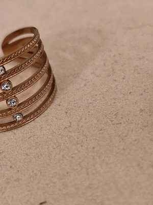 Ring gold color with beautiful design made of stainless steel new