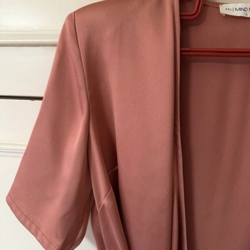 Mind Matter mini satin dress coral size L new