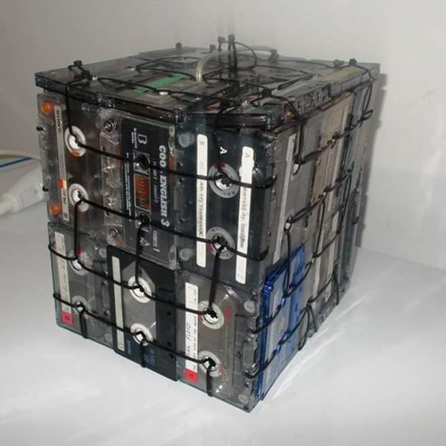 Handmade pendant lamp from cassettes new