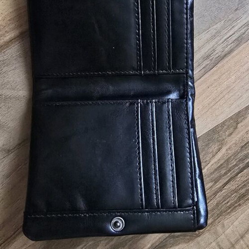Small men's wallet new, genuine leather, black