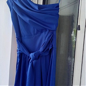 Paris Valtadoros φόρεμα αμπιρ μπλε ρουα μάξι