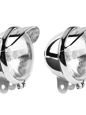 Chrome Motorcycle Retro Spotlights 5" Eagle Design Pair
