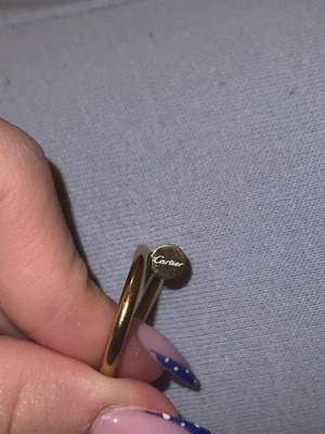 Cartier Style Nail Ring like new, gold color