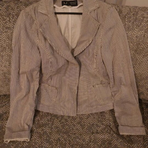 Armani Jeans women's jacket white-blue like new, slim Small