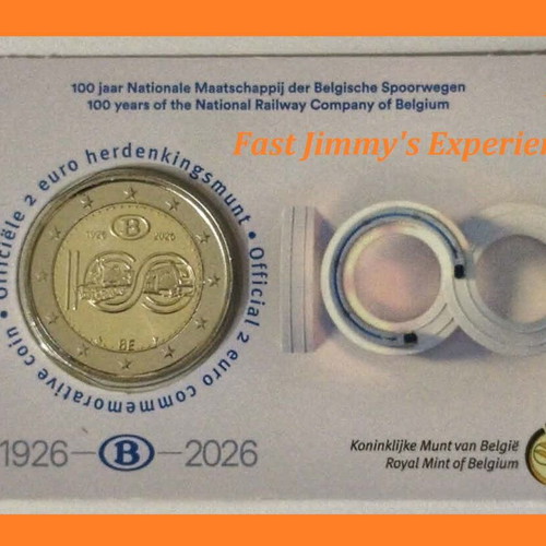 2 Euro Coin Card 2026 Belgium National Railway Society Brilliant Uncirculated