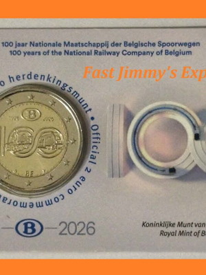 2 Euro Coin Card 2026 Belgium National Railway Society Brilliant Uncirculated