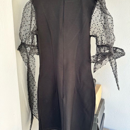 Toi Moi dress black like new with polka dot tulle sleeves, size S