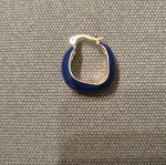 Single earring new with gray magnet and gift blue hoop