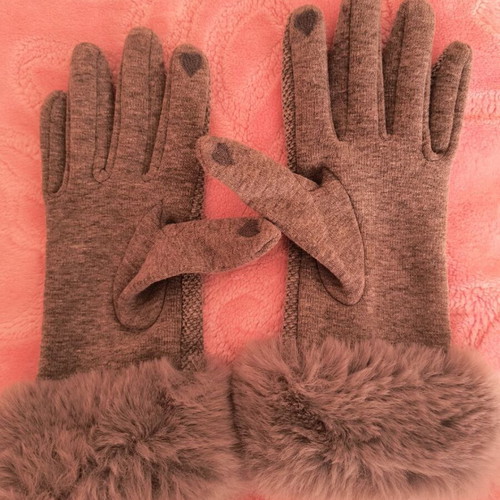 Fragola women's gloves like new, gray, Greek made, small size
