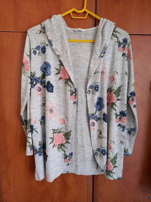 H&M floral hooded cardigan for girl 10-12 years like new