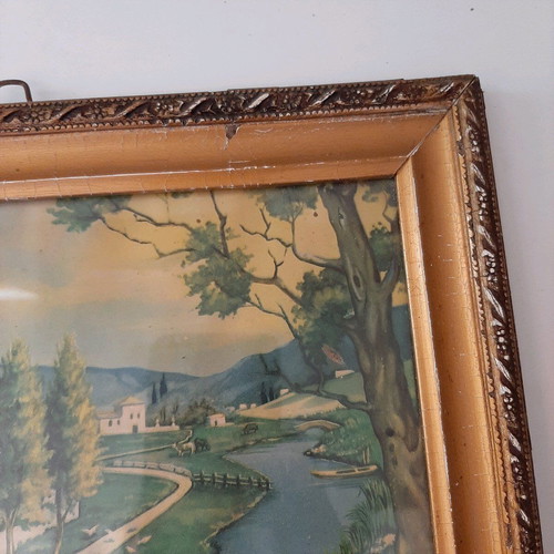 Vintage painting used with carved frame 30×23