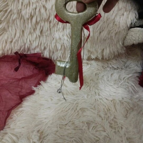 Handmade painted key charm