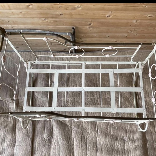 Antique brass baby cradle used, collectible decor