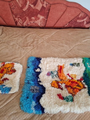 Baby blanket and cap set like new