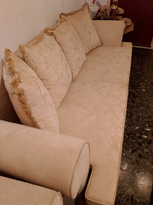 Sofas two pieces, double sofa bed and triple sofa like new