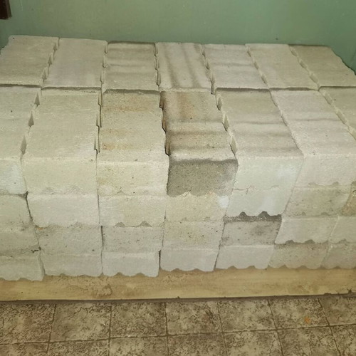 Accumulating stove bricks used, set of 56 pieces