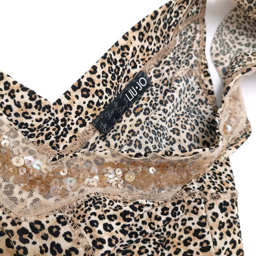 Liu Jo Summer Mini Dress S Leopard Print with Deep V Neck