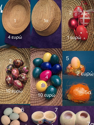 Easter set new with decorative eggs and basket