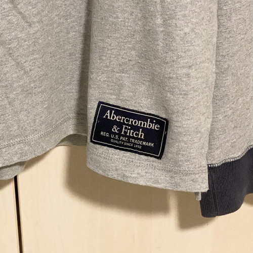Abercrombie & Fitch hoodie like new, cotton, gray and blue, size L