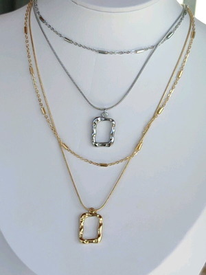Steel Necklace New, Gold and Silver Color