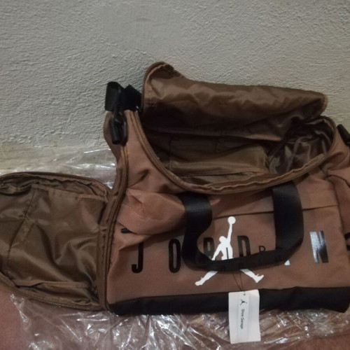 Air Jordan shoulder bag, beige and black