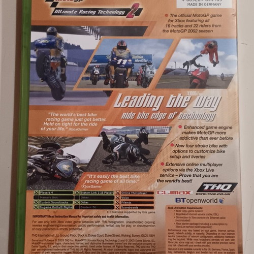 Moto GP Original Xbox game, like new, standard edition, case and manual