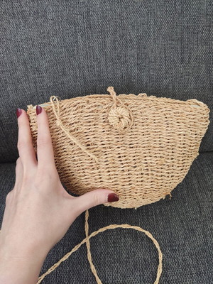Pull & Bear straw shoulder bag, boho chic summer small