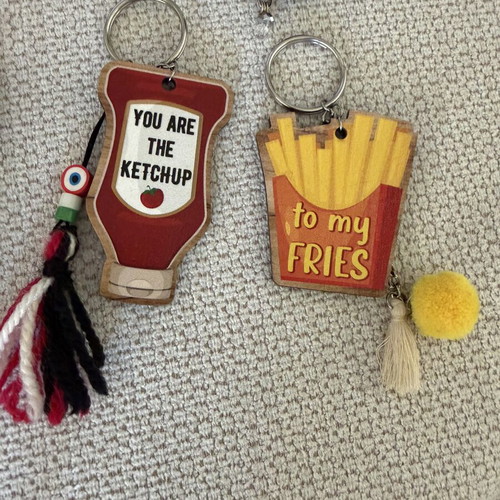 Handmade keychain sets for couples used, pack of 3
