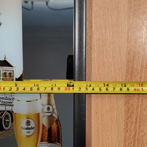 Krombacher beer promotional hanging mirror in wooden frame like new