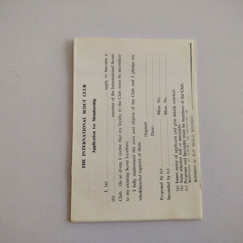 International Scout Club brochure 1965 used