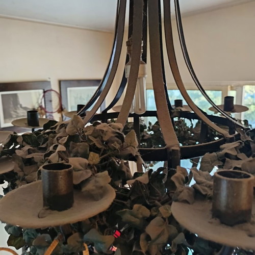 Rustic handmade chandelier made of wrought iron like new