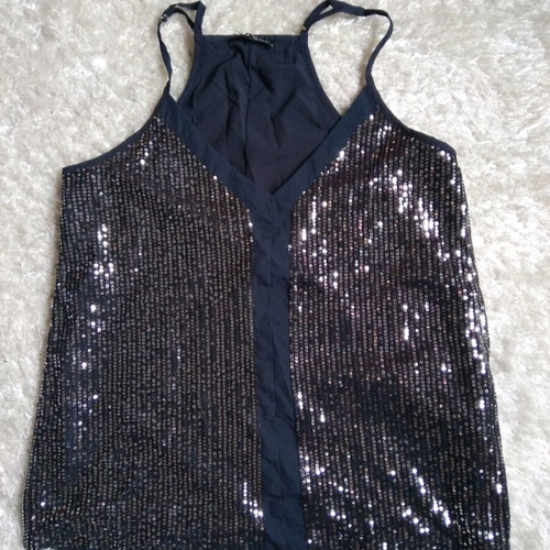 Sequin top Shein size M 38 like new, white silver