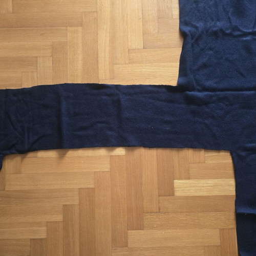 Wool fabric used, dark blue piece 2.40m