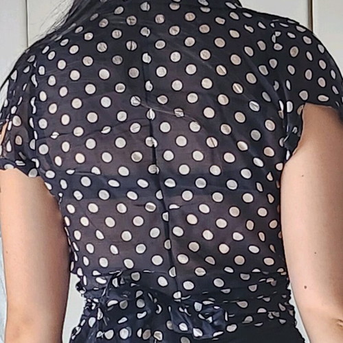 Zara semi-transparent shirt with cross tie like new, black, size L