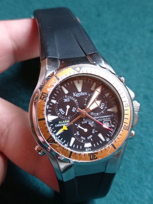 Kentex Marineman II S332M chronograph watch used, alarm