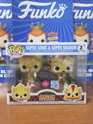 Funko Pop Games 2 Pack Super Sonic and Super Shadow like new