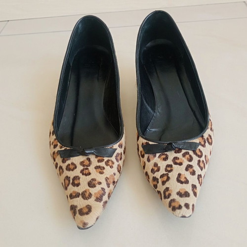 Zara leopard print leather kitten heels vintage Y2K 2005 used