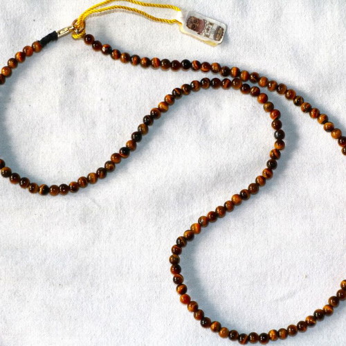 Gold necklace tiger's eye 14K 585 new with clasp Indico Jewels