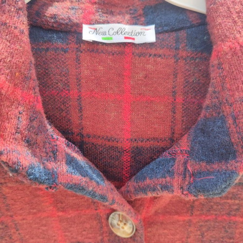Checked coat-jacket unused, one size, blue and red, 35% wool