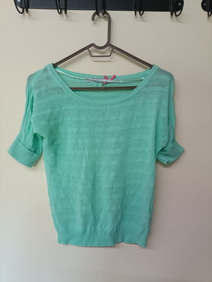 Alcott women's short-sleeve knit top Small turquoise 100% cotton like new