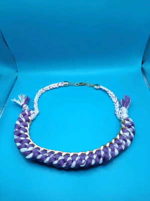 Handmade necklace new, multicolor, chain with cotton threads