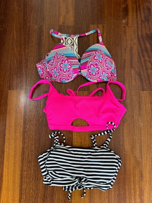 Swimwear tops like new, set of 3 pieces